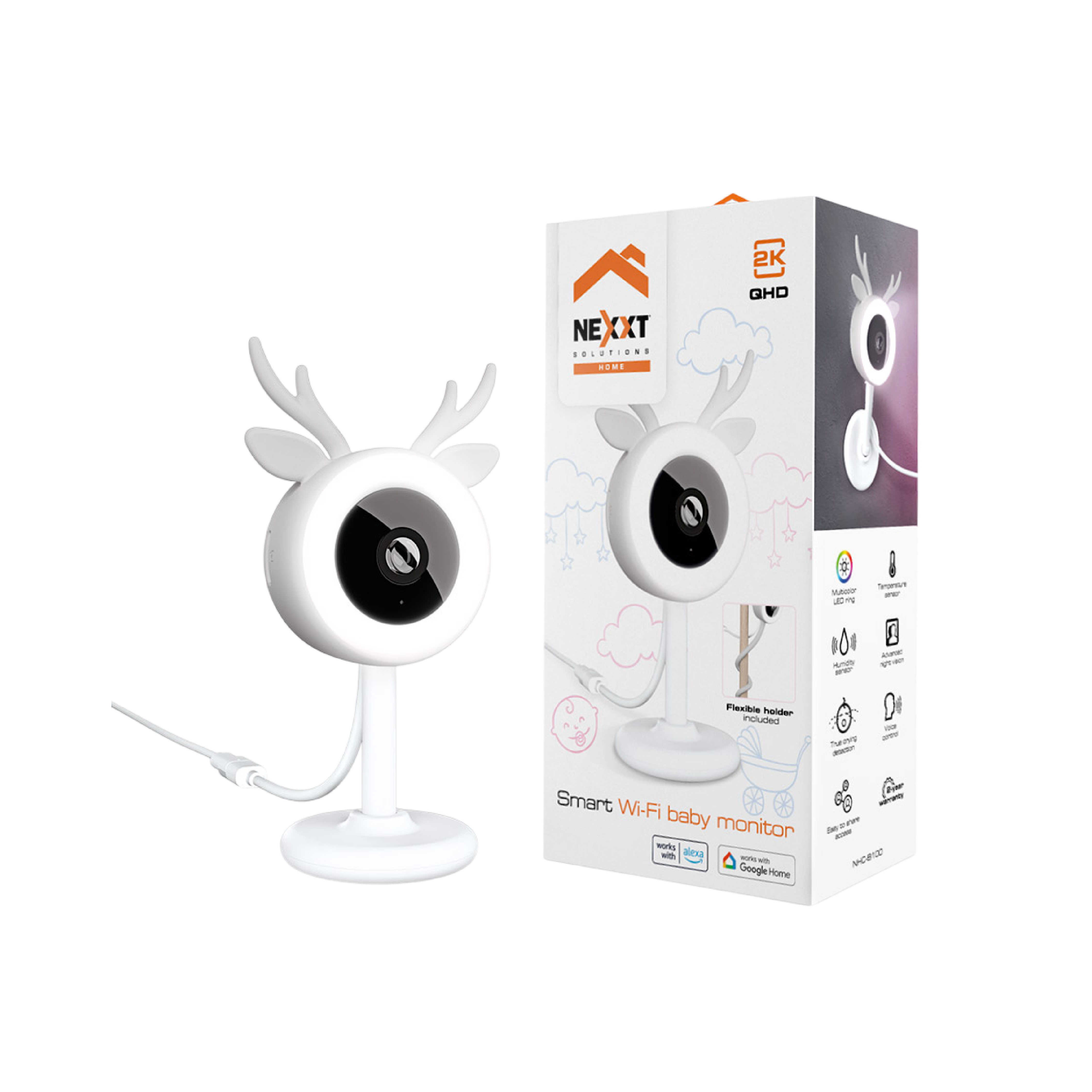 CÁMARA SMART WIFI NEXXT 2K PARA BEBE COMUNICACION DOBLE  VIA