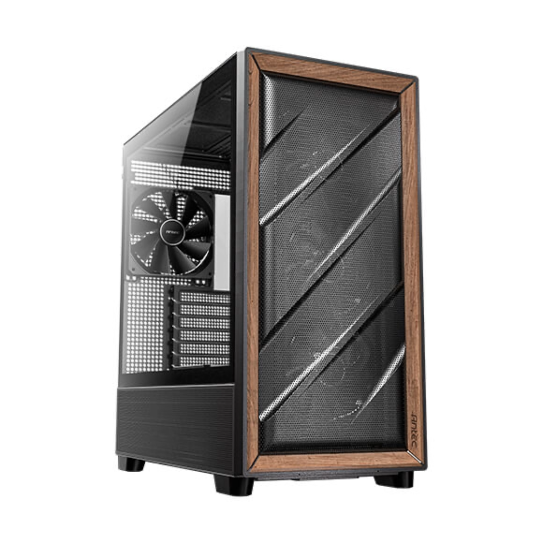 CASE ANTEC FLUX WOOD MID TOWER 3X120MM IN FRONT 1X120MM REVERSE FAN 1X140MM REAR