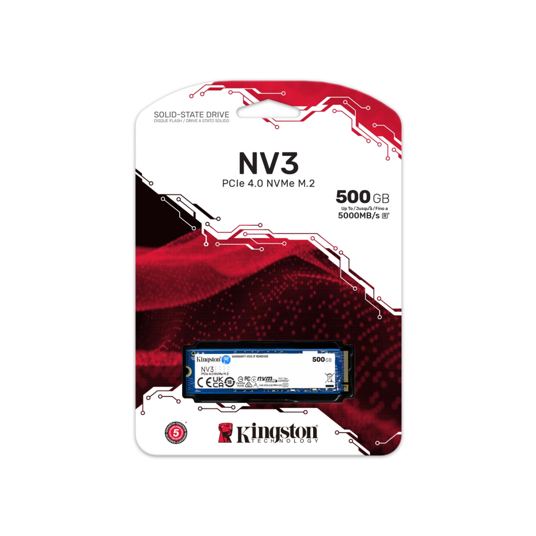 SSD KINGSTON 500GB NV3 M.2 2280 NVME SSD UP TO 3000 MB/S