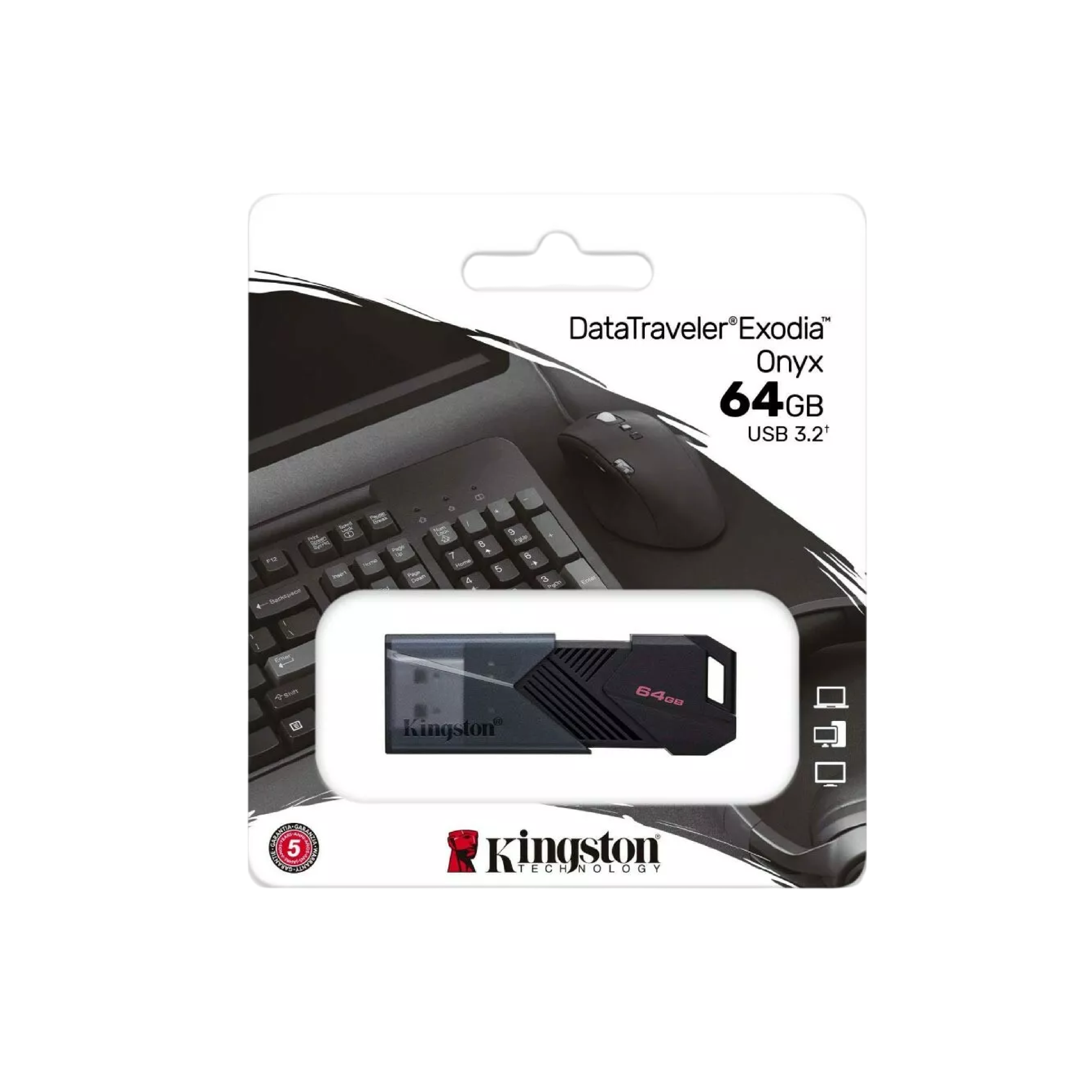 MEMORIA USB 3.2 KINGSTON DATATRAVELER EXODIA ONYX 64GB