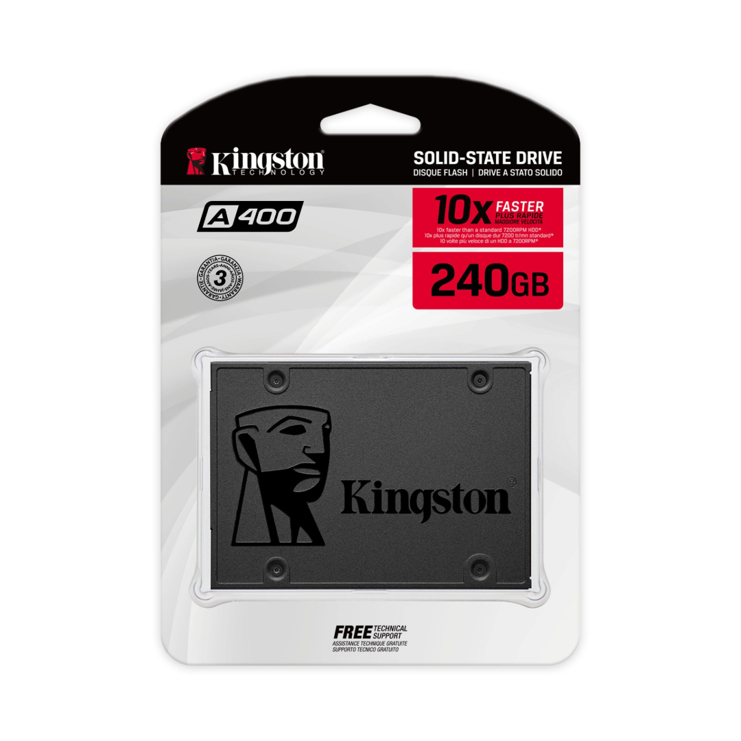 DISCO SSD KINGSTON 2.5 SATA A400 TLC NANDSTANDALONE DRIVE READ 500MB/S AND WRITE 350MB/S