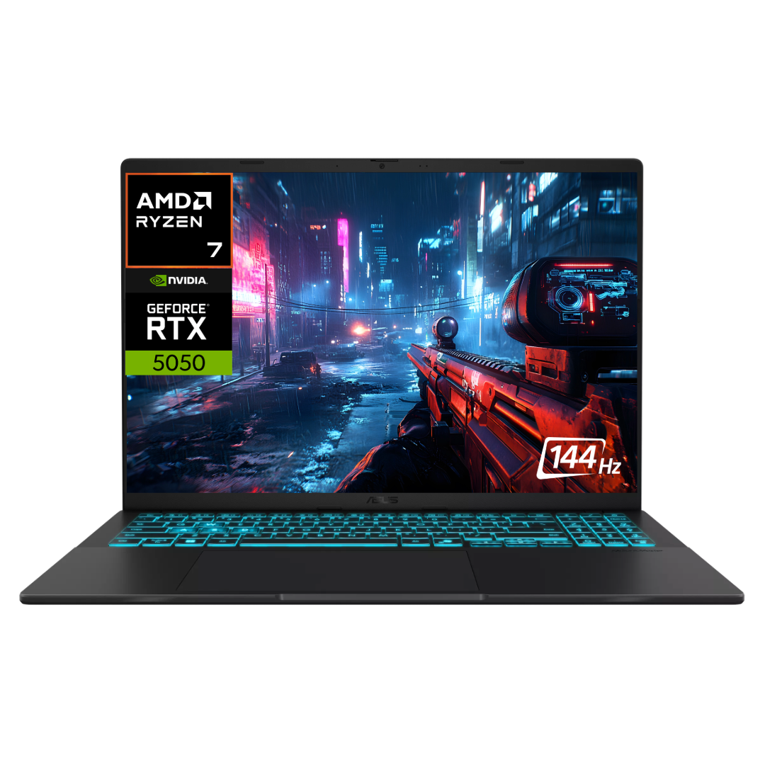 ASUS V16 V3607VH CORE I7 240H 10 NÚCLEOS 12 HILOS FRECUENCIA TURBO 5.2Ghz 16” WUXGA IPS /144Hz DDR5 MATTE BLACK RTX 5050 8GB
