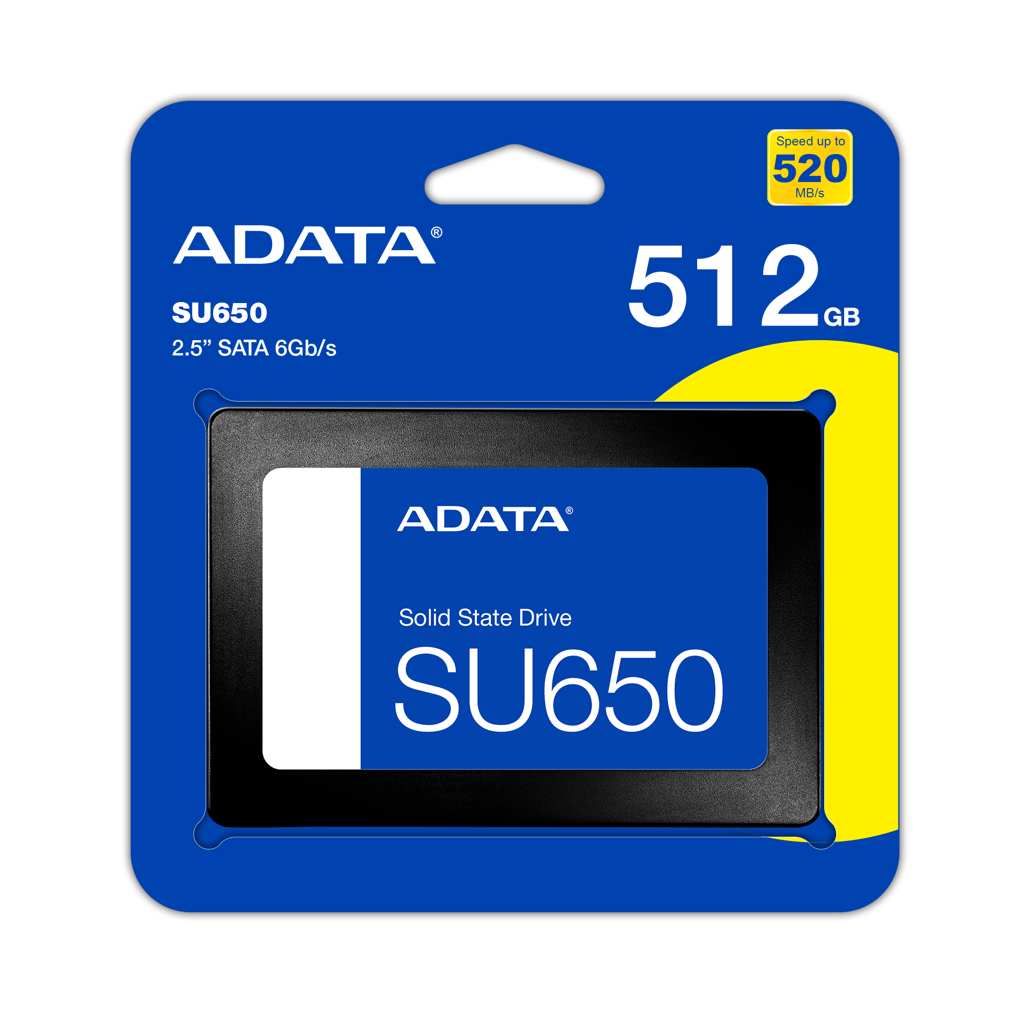 DISCO SSD ADATA 512GB SU650 2.5 SATA 6GB/S 3D NAND LECTURA 520MB/S ESCRITURA 450MB/S